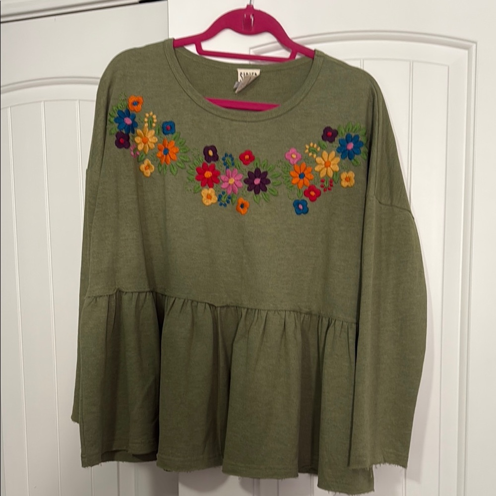 Sister Mary Olive Green Top